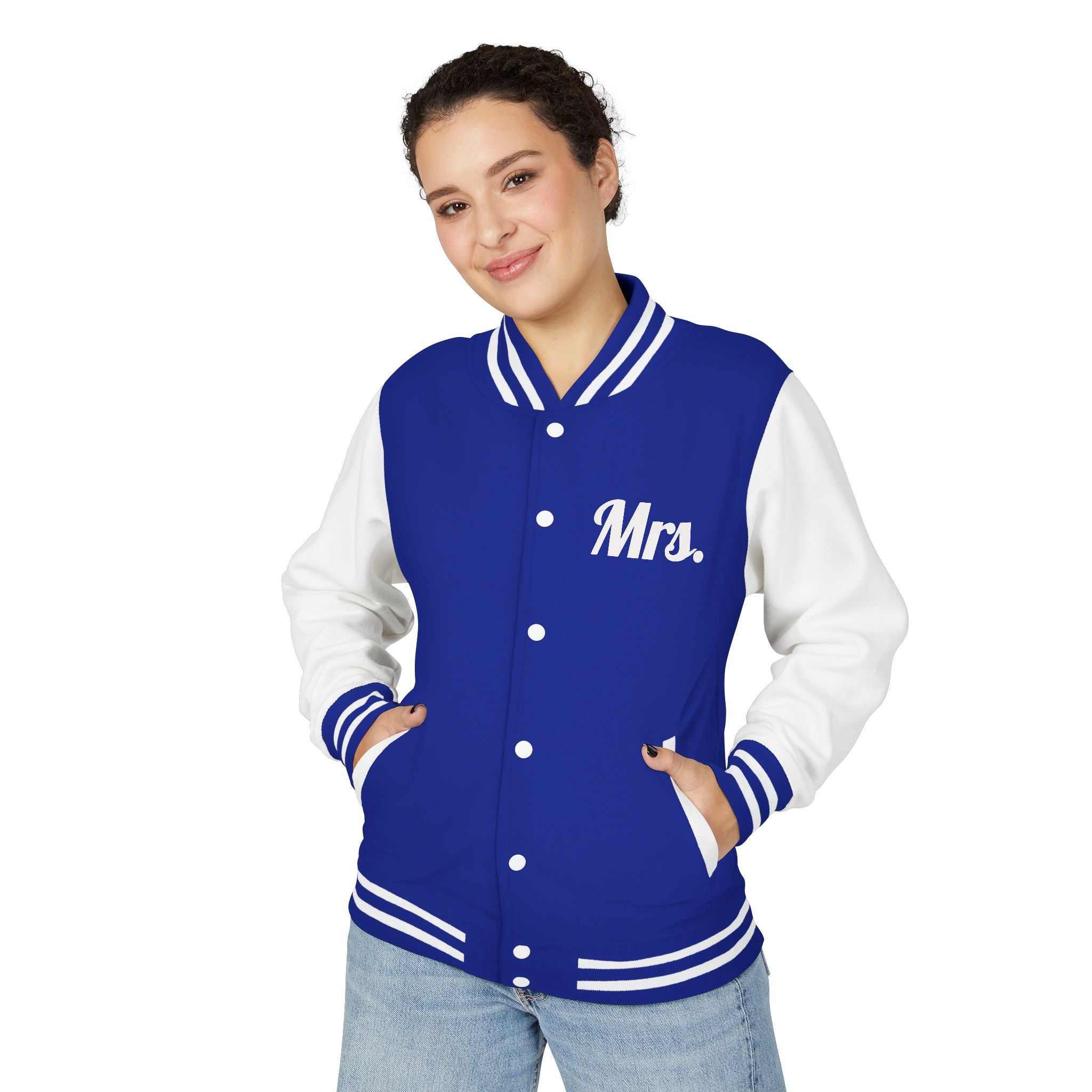 Mrs. Letterman Jacket — 'Til Death Skeleton Heart Hands Varsity Jacket