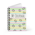 Spiral Journal | My Journal Pastel Striped Cute Cat Notebook