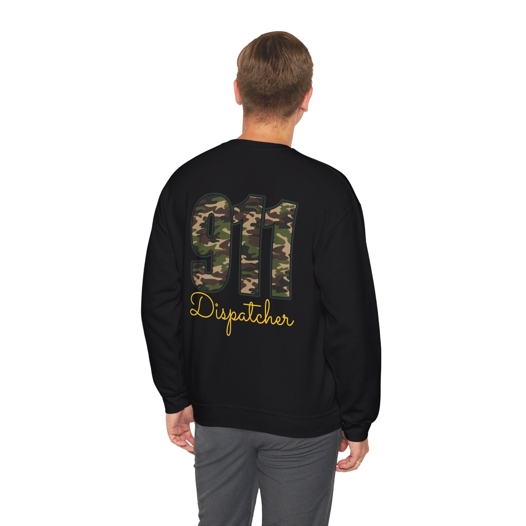 Dispatcher Crewneck Sweatshirt — Camo "911" Design