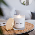 Love You Frosted Glass Candle – 11oz Scented Gift Candle