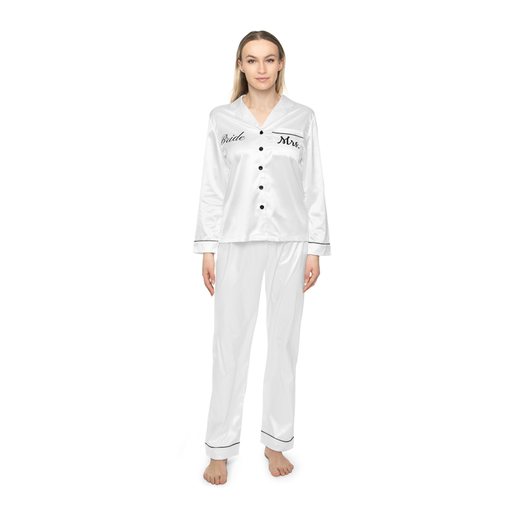Bridal Satin Pajama Set — Personalized 'Bride' Embroidered Sleepwear