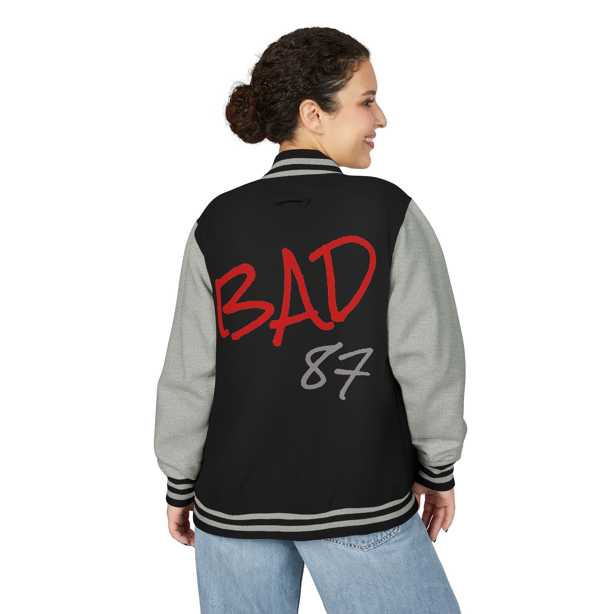 BAD 87 Varsity Letterman Jacket | MJ-Inspired Streetwear Bomber