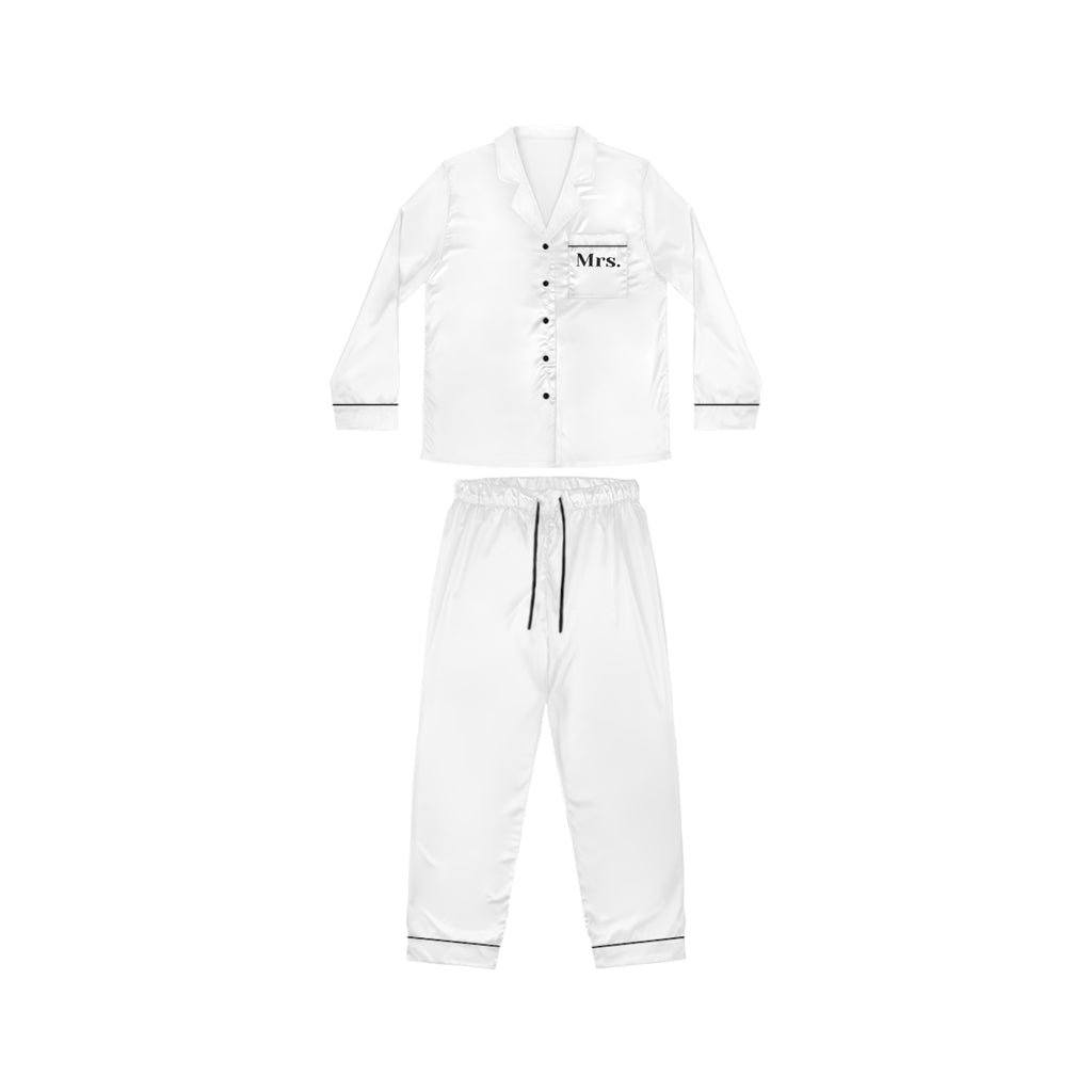 Personalized Women's Satin Pajama Set - Luxurious Silk-Feel Sleepwear