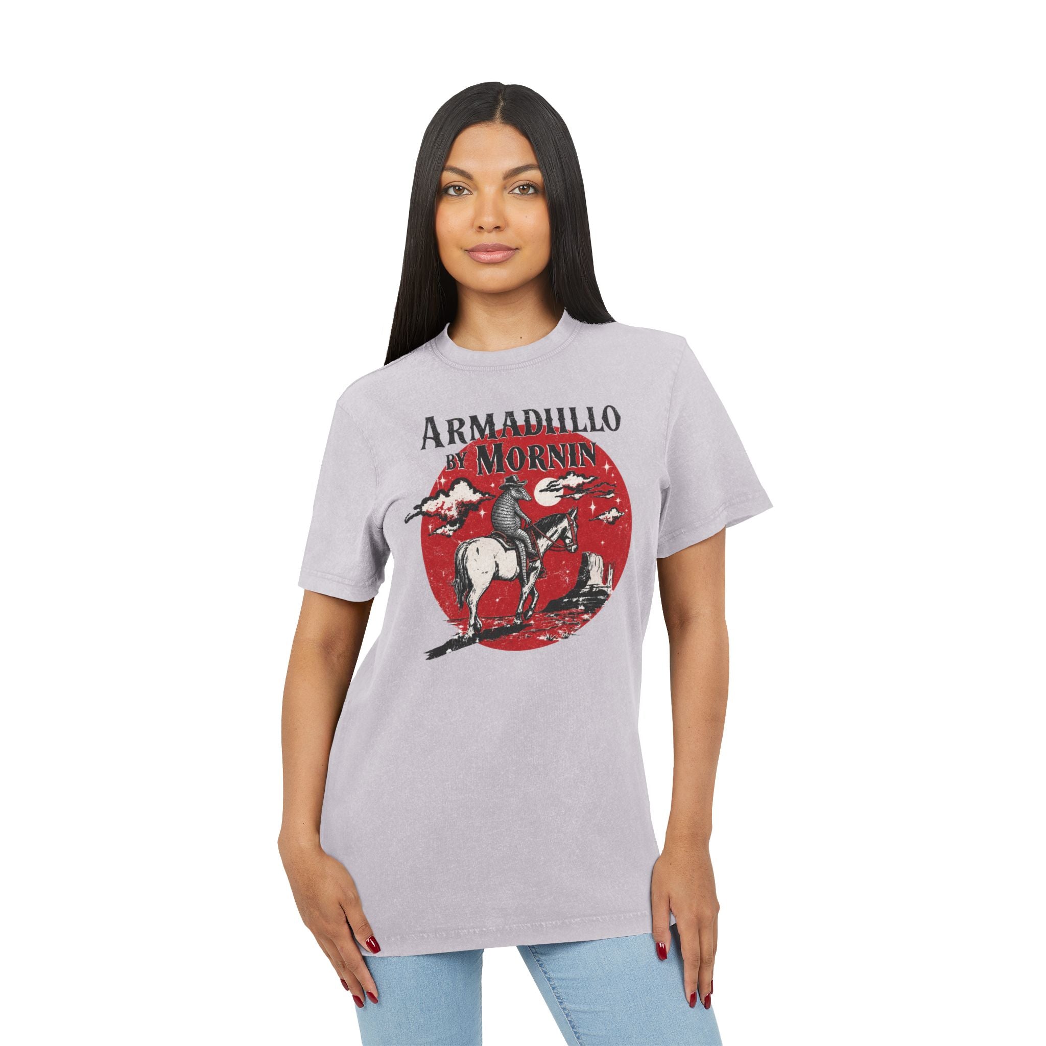Acid Washed Round Neck Tee