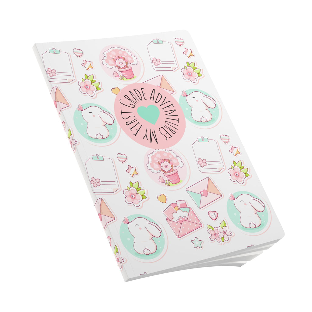 Cute Pastel First Grade Journal — "My First Grade Adventures" Softcover Notebook