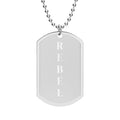BREATHE Dog Tag Necklace — Engraved Word Pendant in Gold or Silver