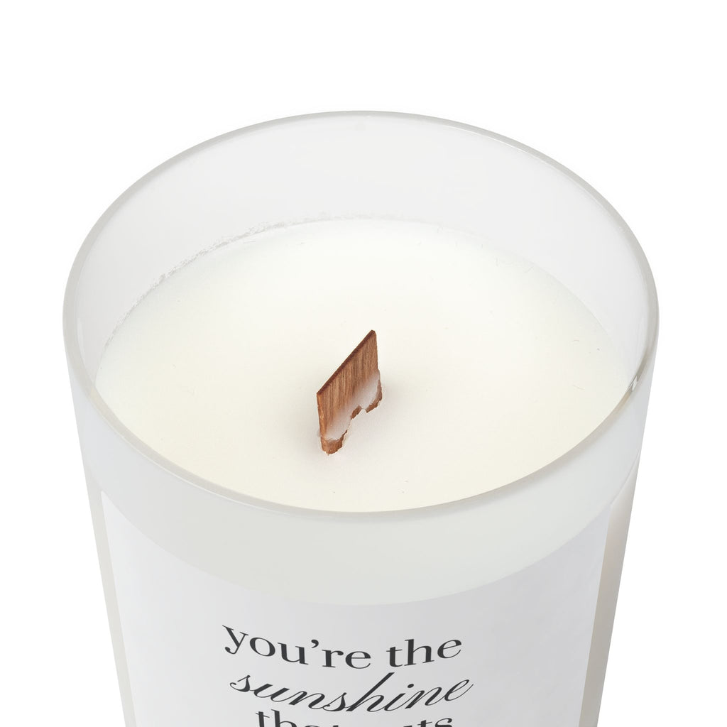 You're the Sunshine That Cuts Through My Gray | Frosted Glass Candle | 11oz Wood Wick