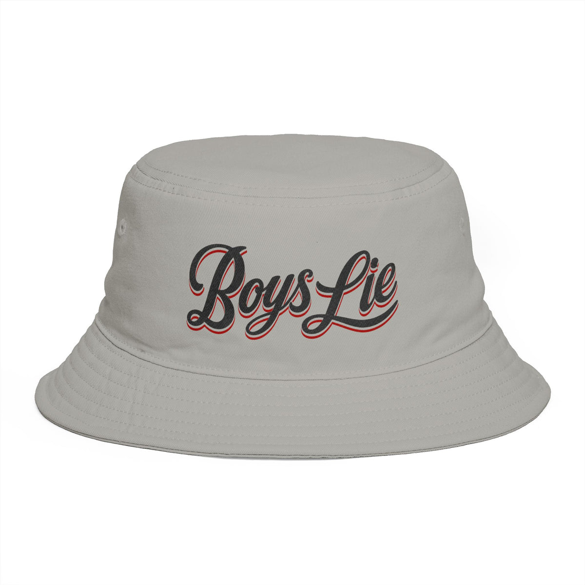 Boys Lie Embroidered Bucket Hat | Retro Script Summer Sun Hat