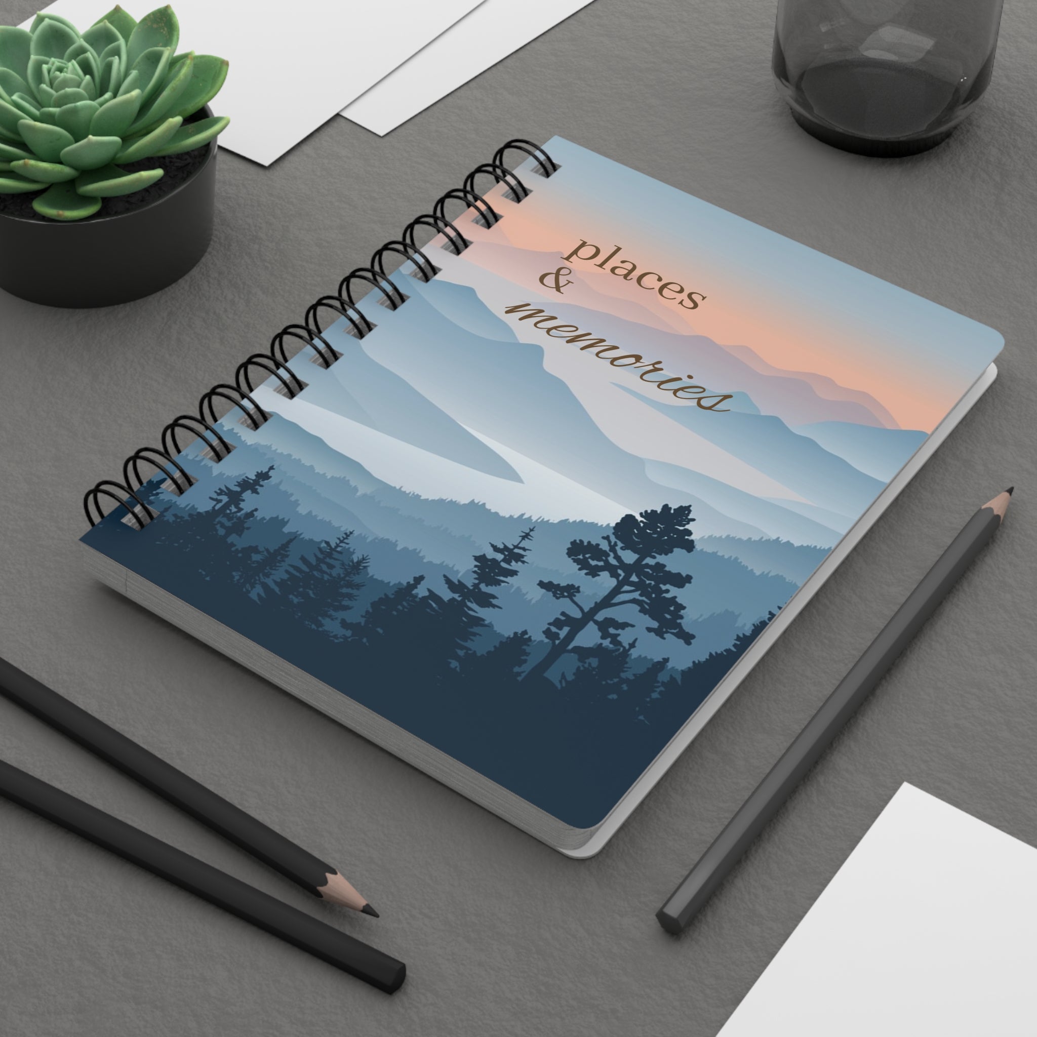 Places & Memories Spiral Notebook — Scenic Mountain Travel Journal