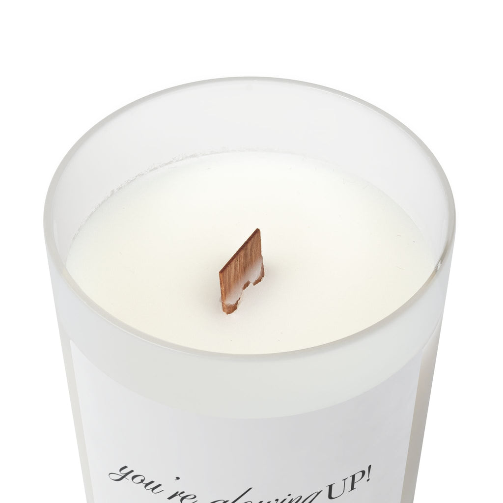 You're Glowing Up! Frosted Glass Candle | 11oz Wood Wick Birthday Candle