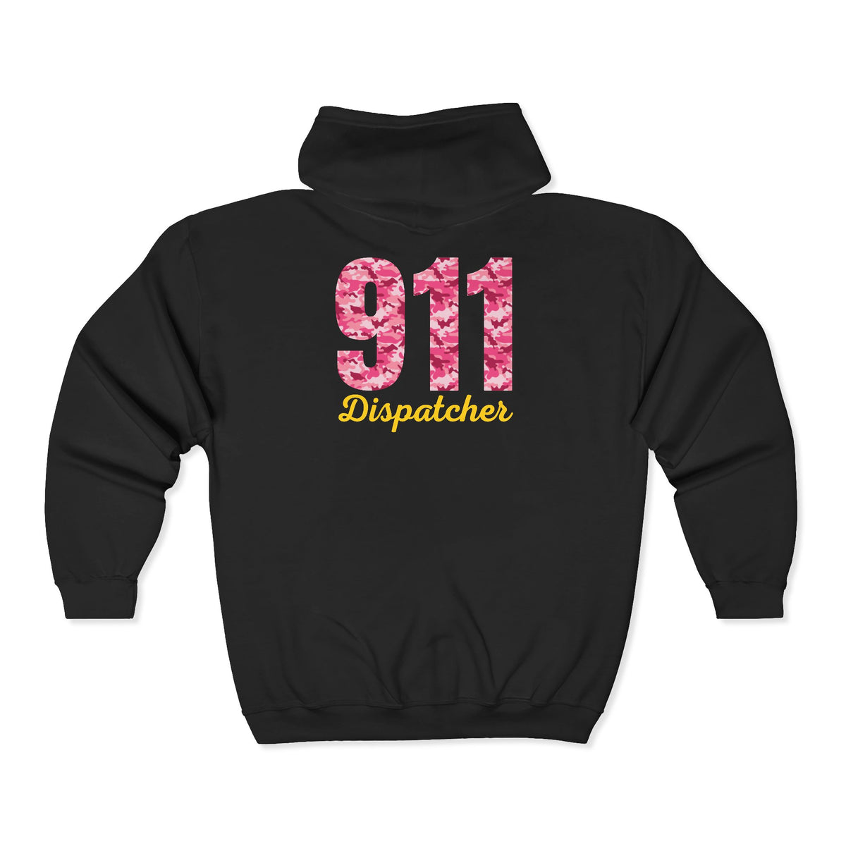 911 Dispatcher Pink Camo Zip Hoodie — Emergency Dispatcher Gift