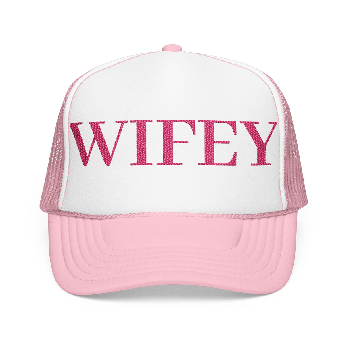 Wifey Foam Trucker Hat | Pink Embroirdered Text