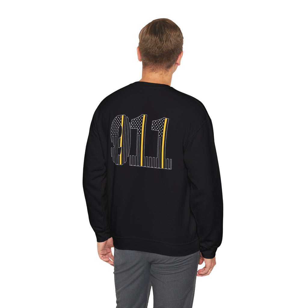 911 Thin Gold Line Flag Crewneck Sweatshirt — Thin Gold Line Dispatcher