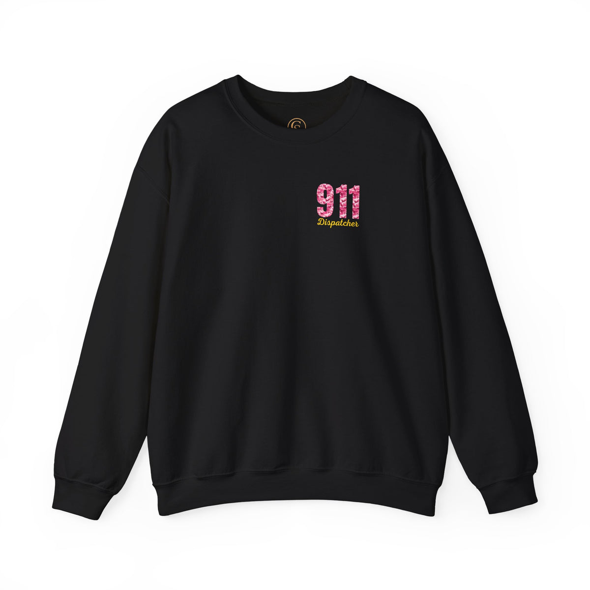 911 Dispatcher Crewneck Sweatshirt — Pink Camo Emergency Dispatcher Pullover