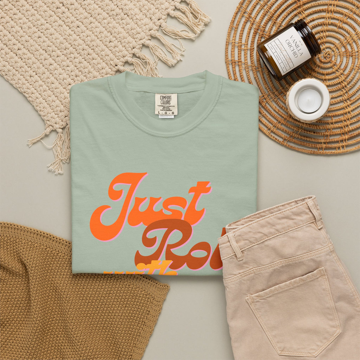 Just Roll With It Baby T-Shirt — Retro Script Tee