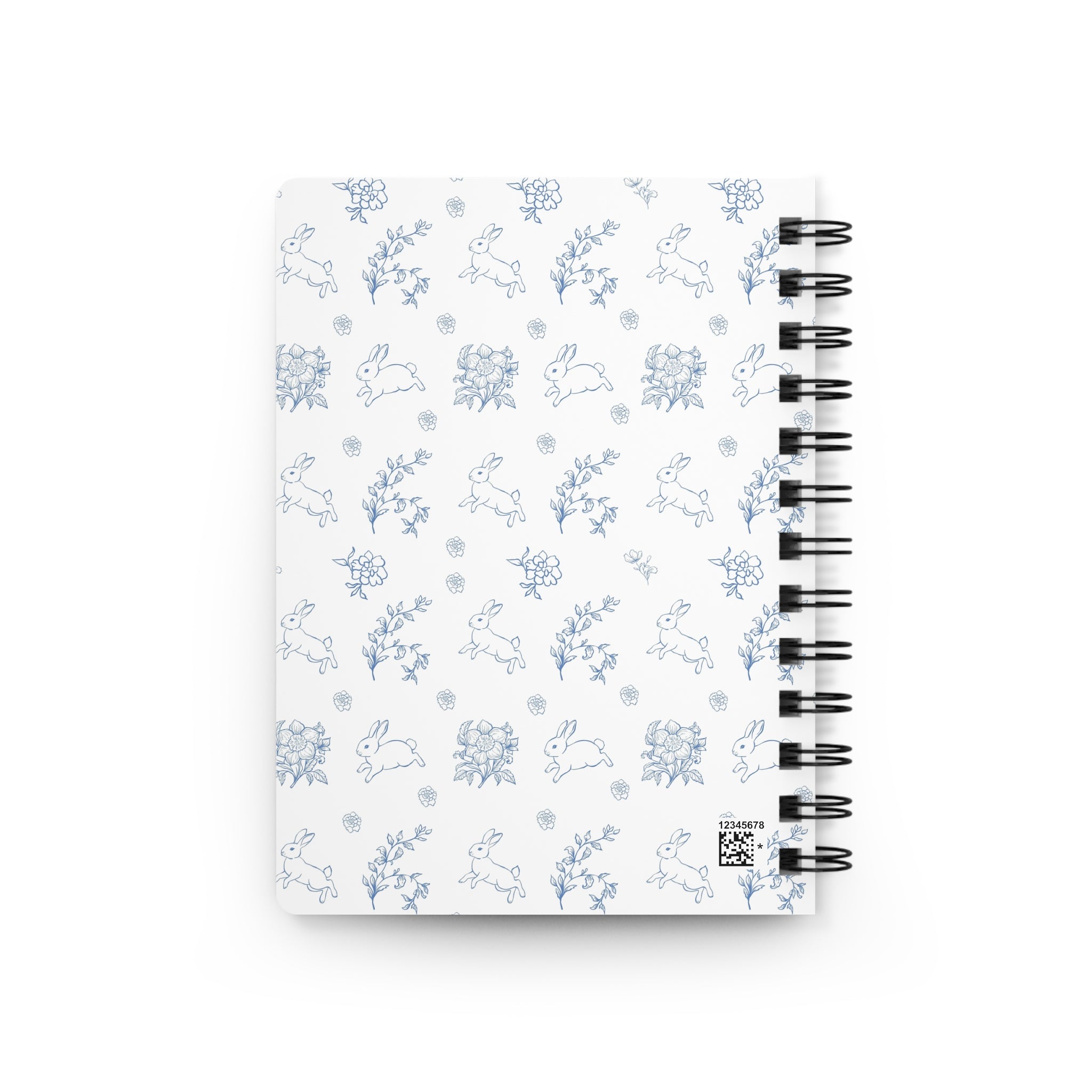 My First Journal Spiral Notebook | Cute Blue Bunny & Floral Child Keepsake