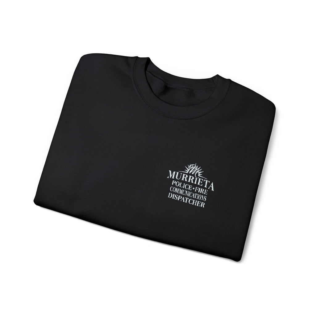 MPD Unisex Dispatcher Black Crewneck Sweatshirt — Small Left-Chest Script Logo
