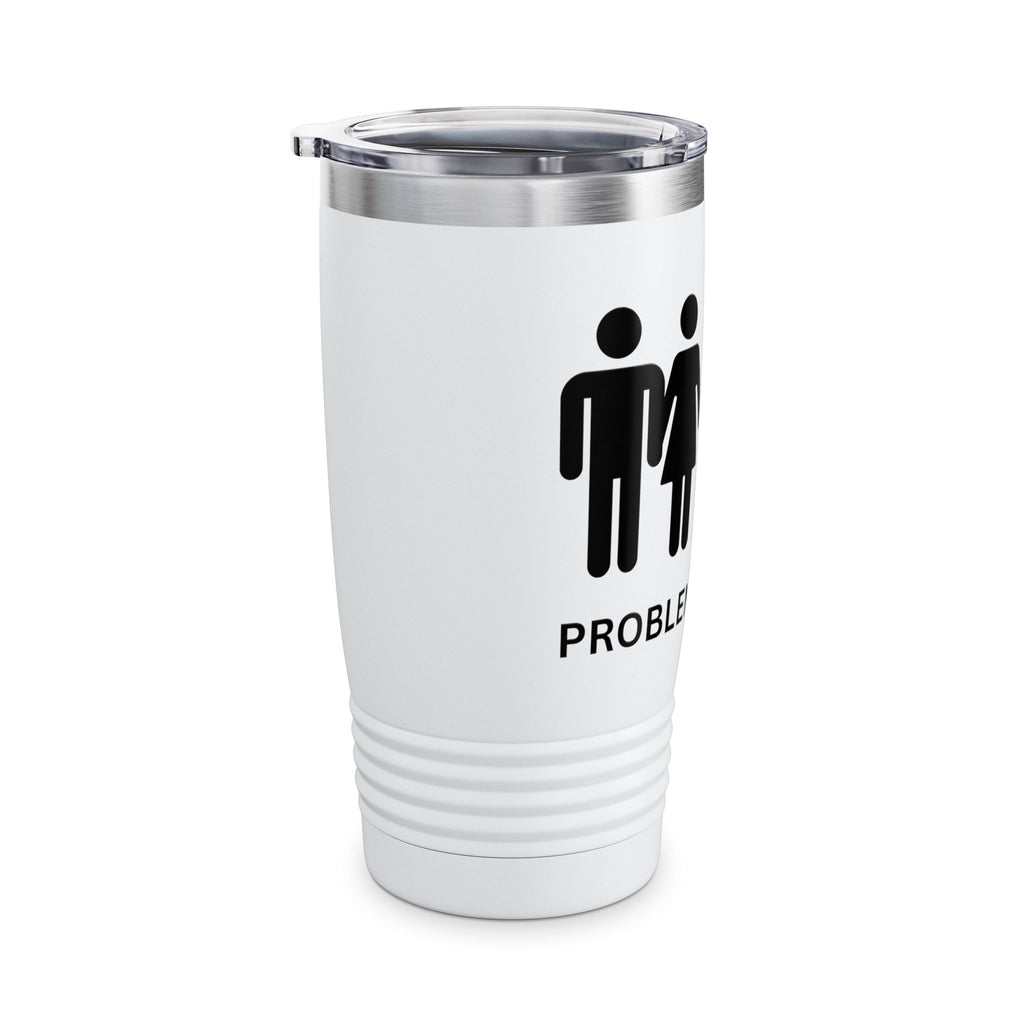 20oz Problem Solved Tumbler – Funny Couple & Book Icon Travel Mug
