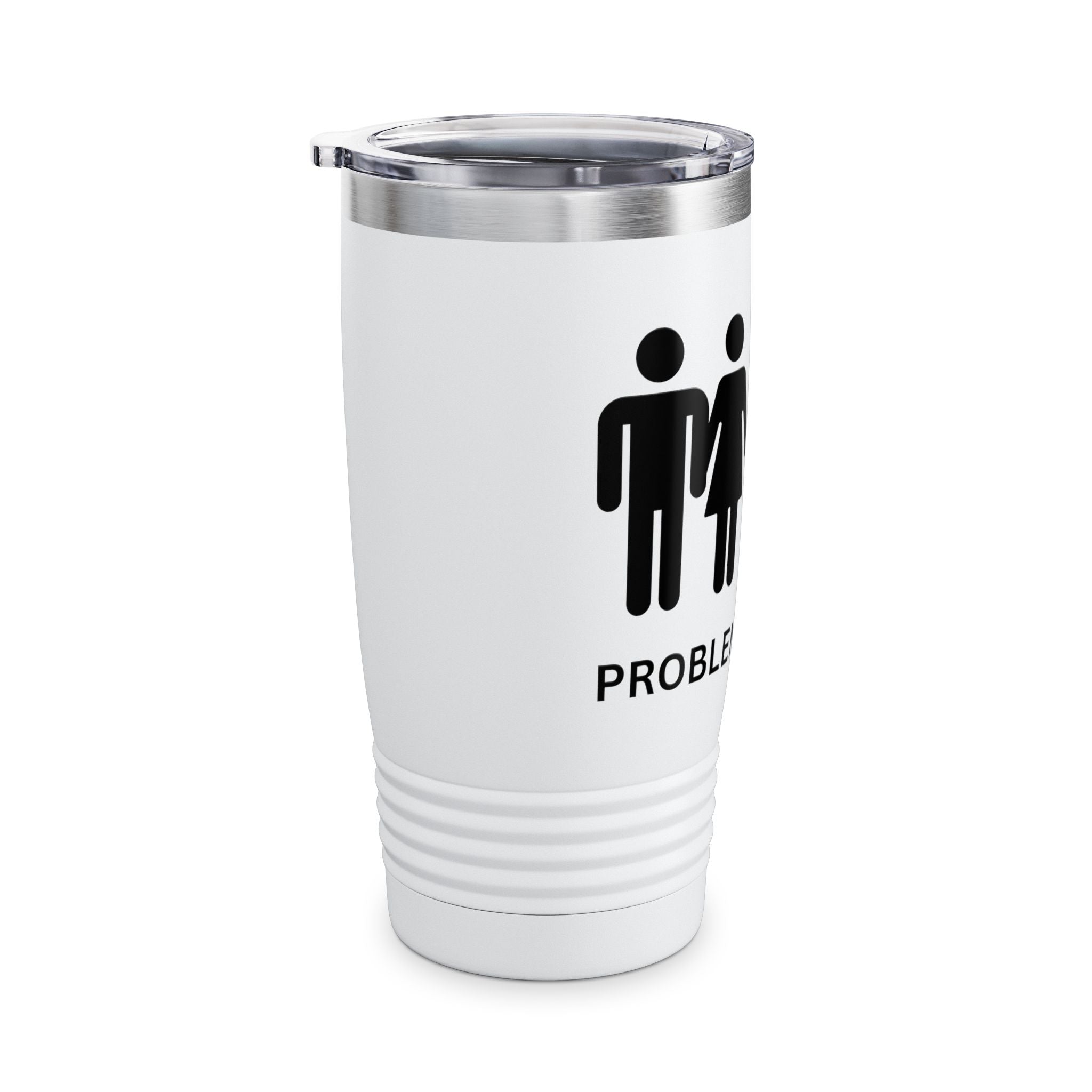 20oz Problem Solved Tumbler – Funny Couple & Book Icon Travel Mug