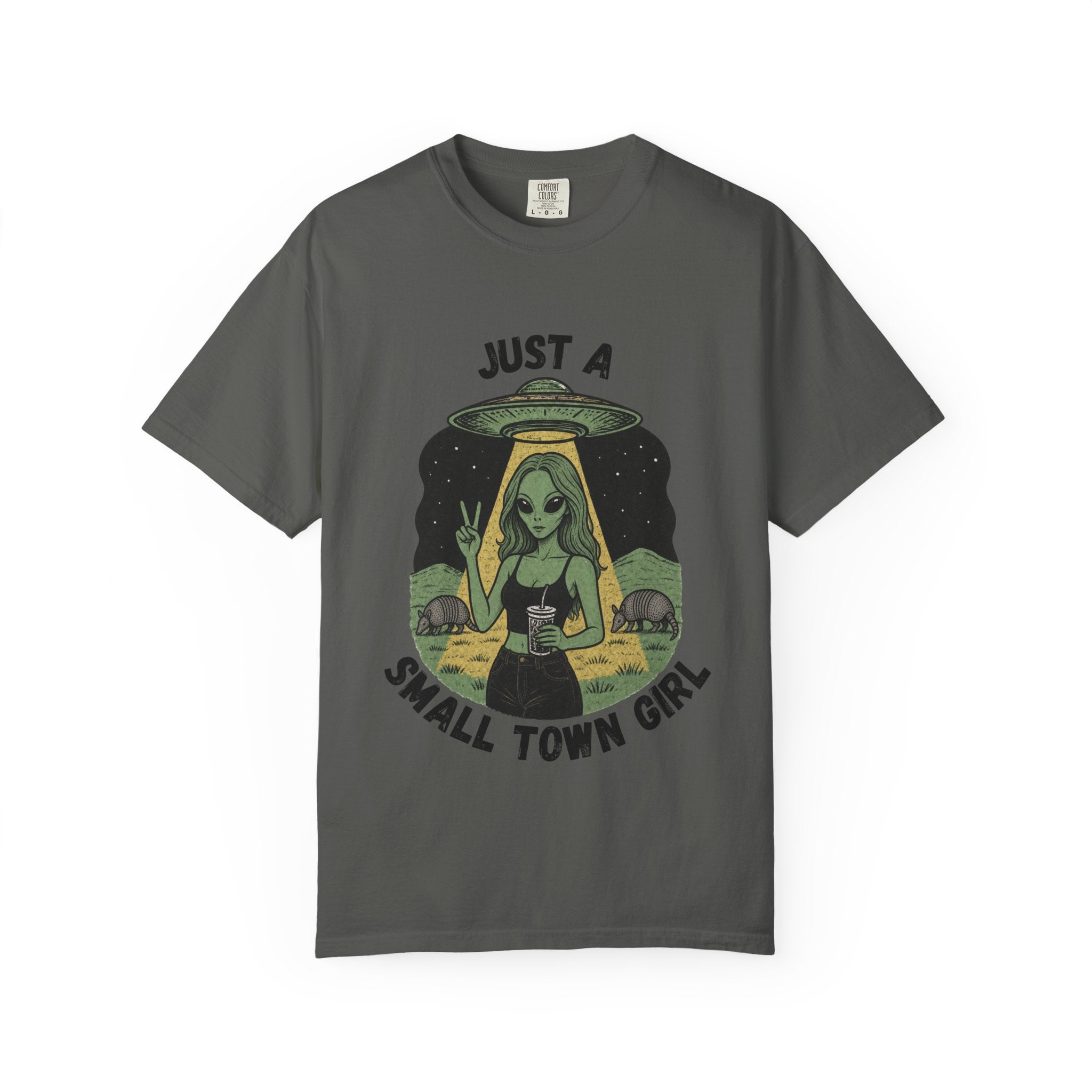 Just a Small Town Girl Alien Vintage Tee — Retro Graphic T-Shirt