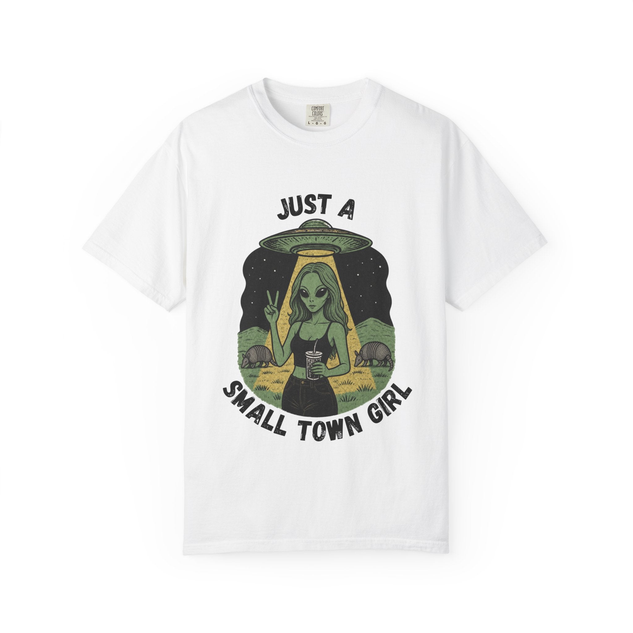 Just a Small Town Girl Alien Vintage Tee — Retro Graphic T-Shirt