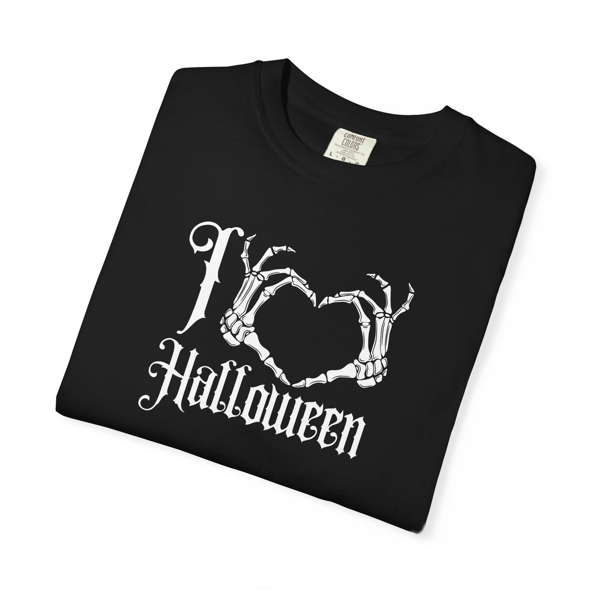 Halloween Skeleton Hands T-Shirt - I Love Halloween Gothic Tee