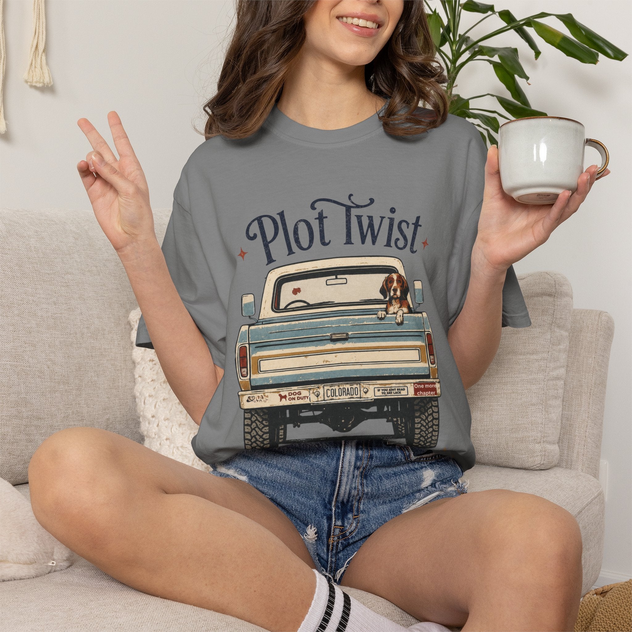 T‑Shirt — "Plot Twist: She's Buying More Books" Vintage Truck Graphic