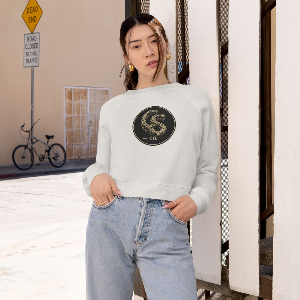 Collected Soul Gear Chain Logo Cropped Crewneck Sweatshirt