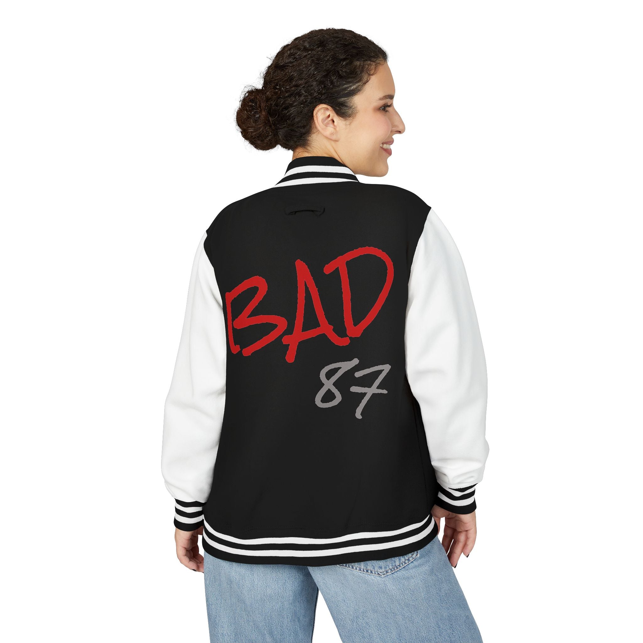 BAD 87 Varsity Letterman Jacket | MJ-Inspired Streetwear Bomber
