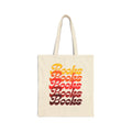 Books Stack Tote — Retro Gradient 'Books' Canvas Shopper Bag