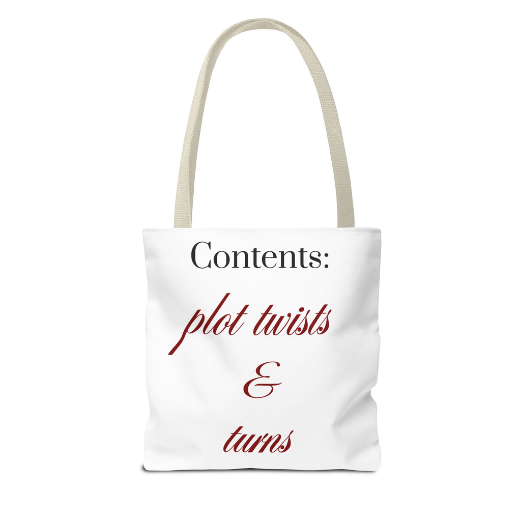 Contents: Plot Twists & Turns — Literary Quote Canvas Tote Bag