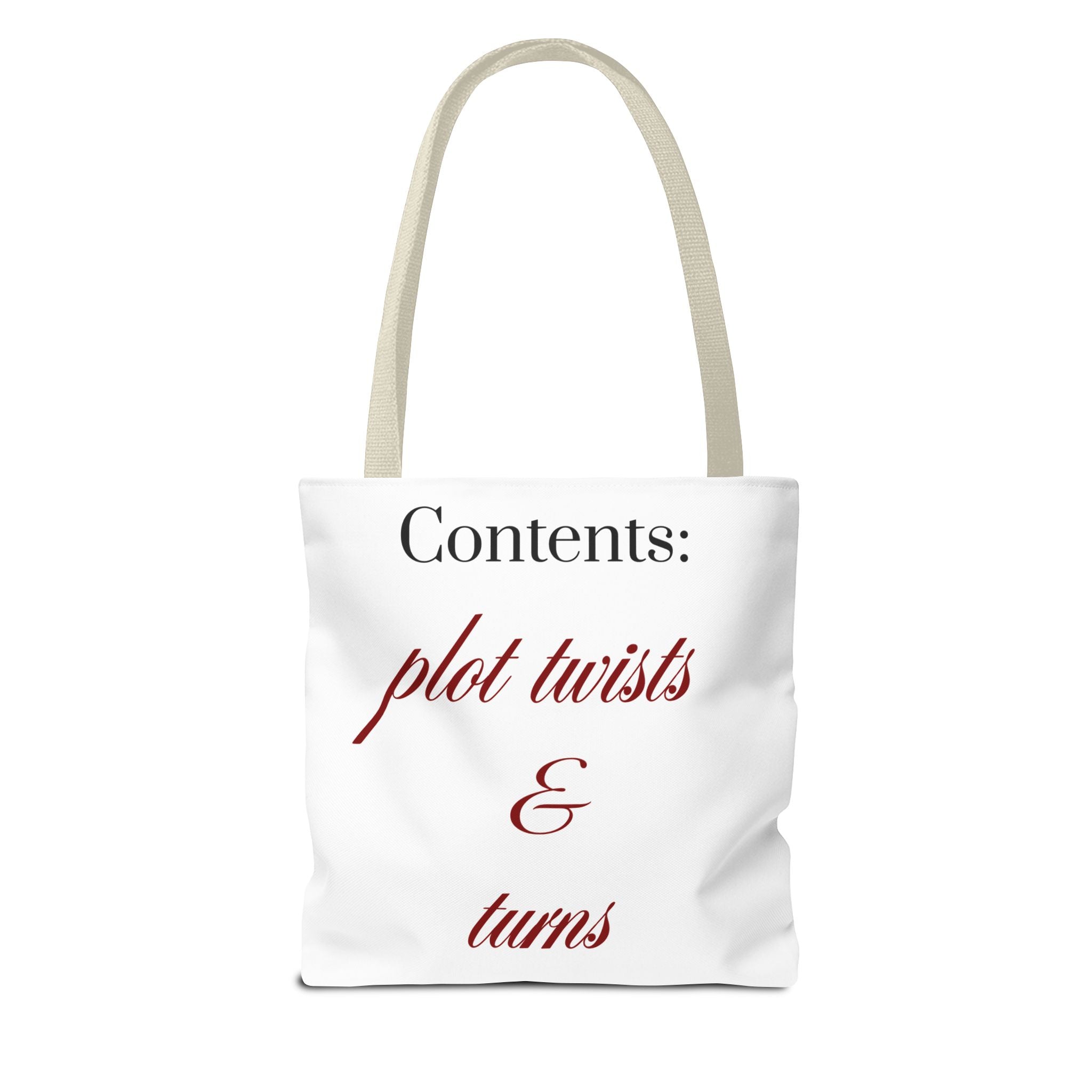 Contents: Plot Twists & Turns — Literary Quote Canvas Tote Bag