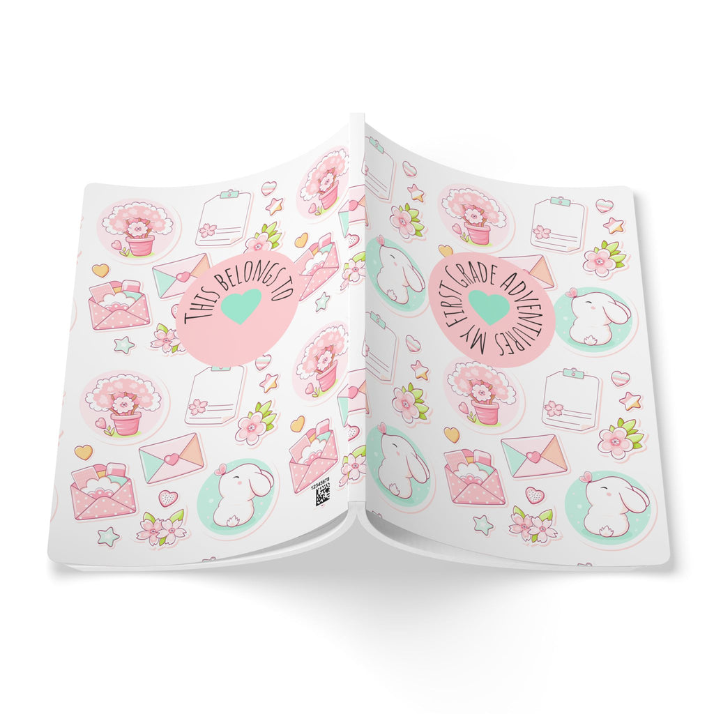 Cute Pastel First Grade Journal — "My First Grade Adventures" Softcover Notebook