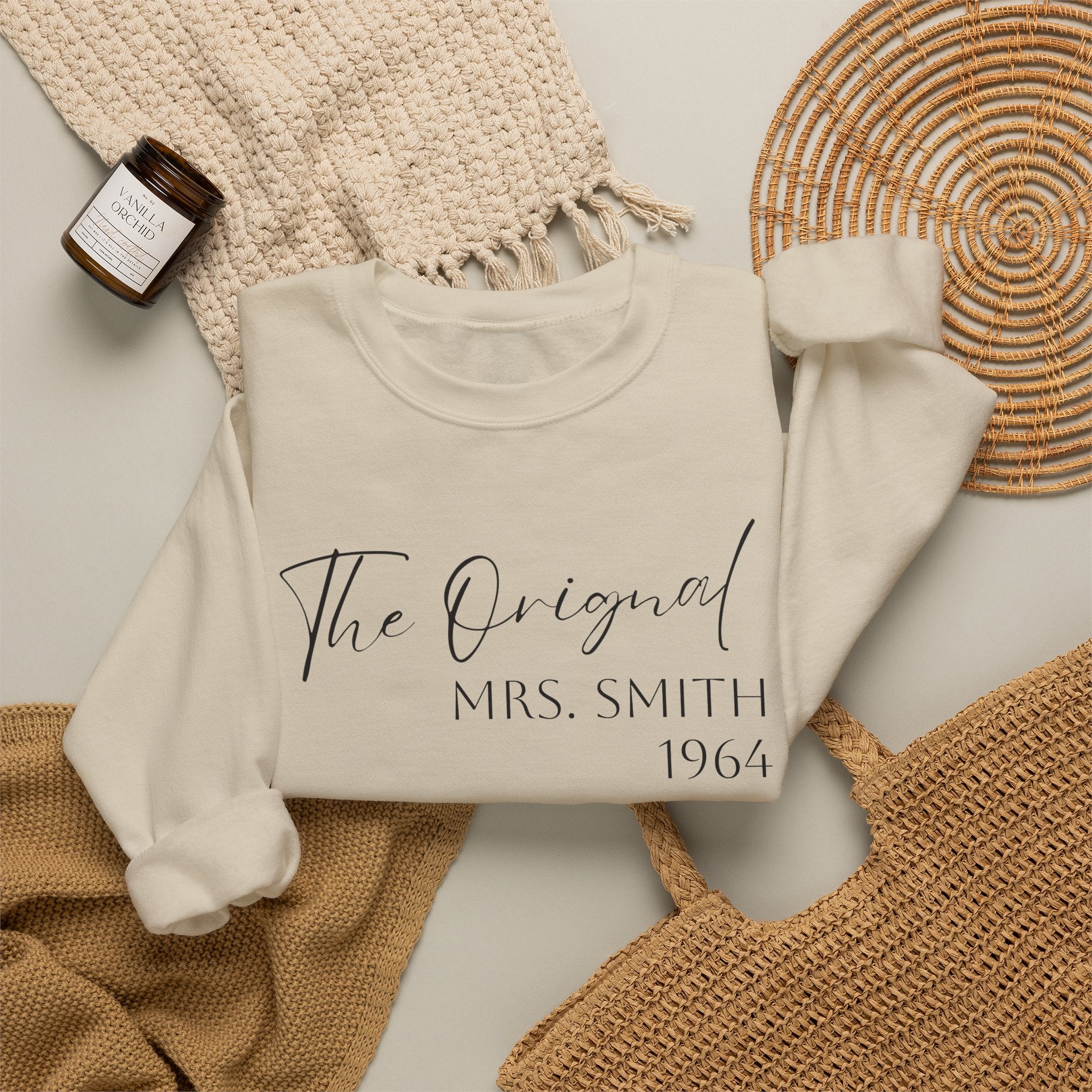 "The Original" Personalized Crewneck Sweatshirt — Custom Mrs. Gift