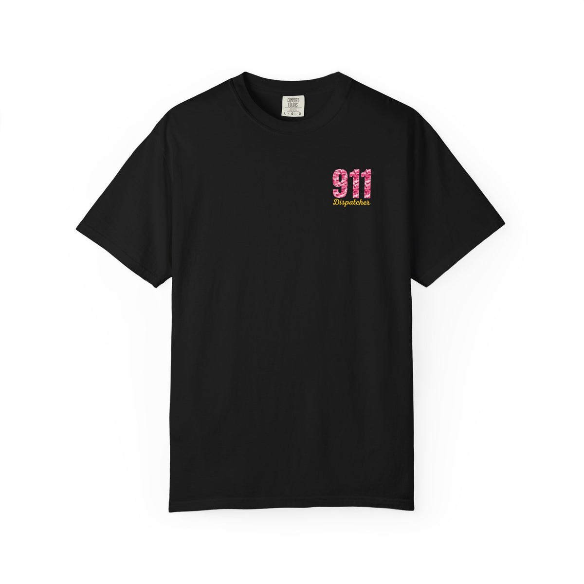 911 Dispatcher T-Shirt Breast Cancer Awareness T-Shirt — Pink Camo Emergency Dispatcher Tee