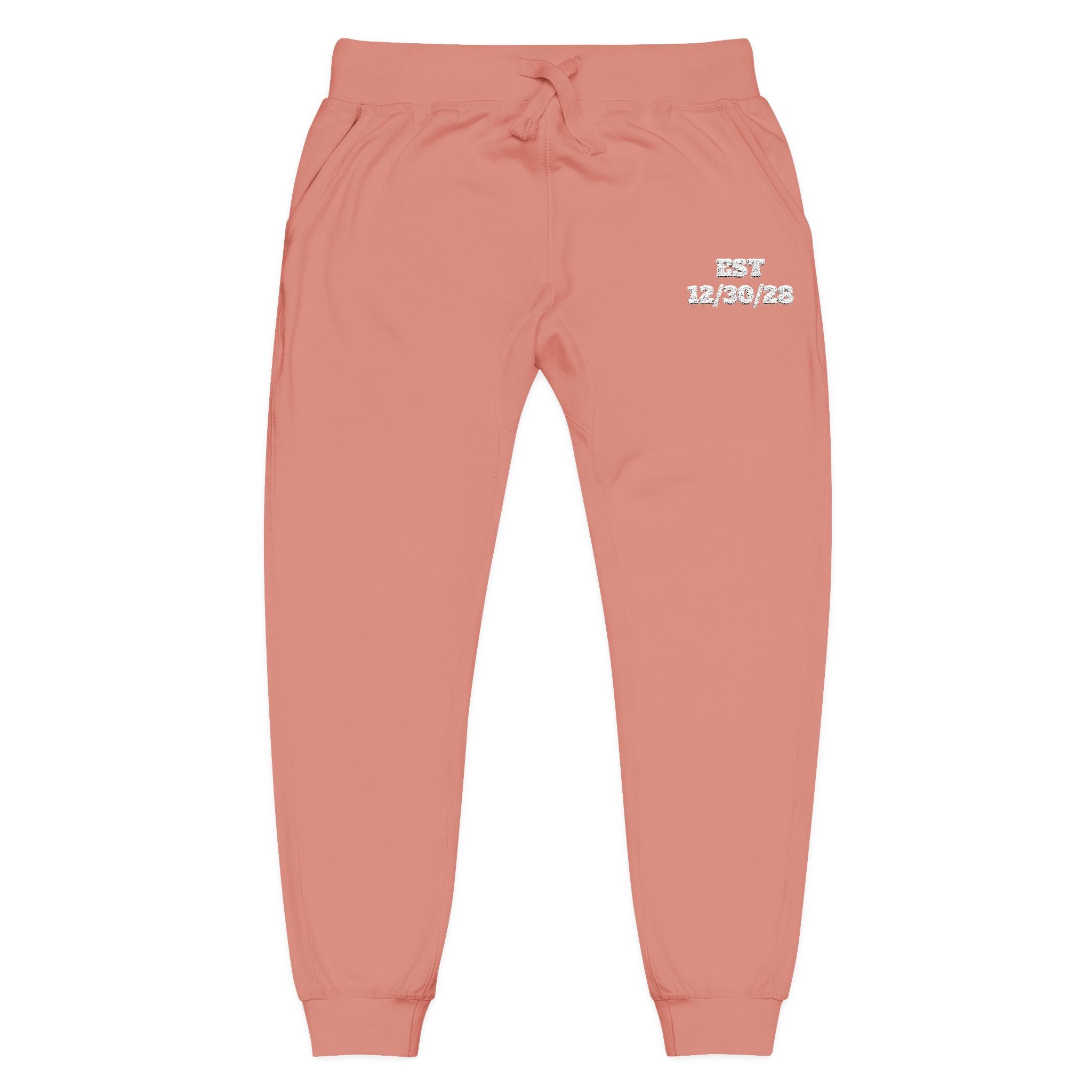 Embroidered Coral Fleece Sweatpants – Cozy 'Just Breathe' Loungewear