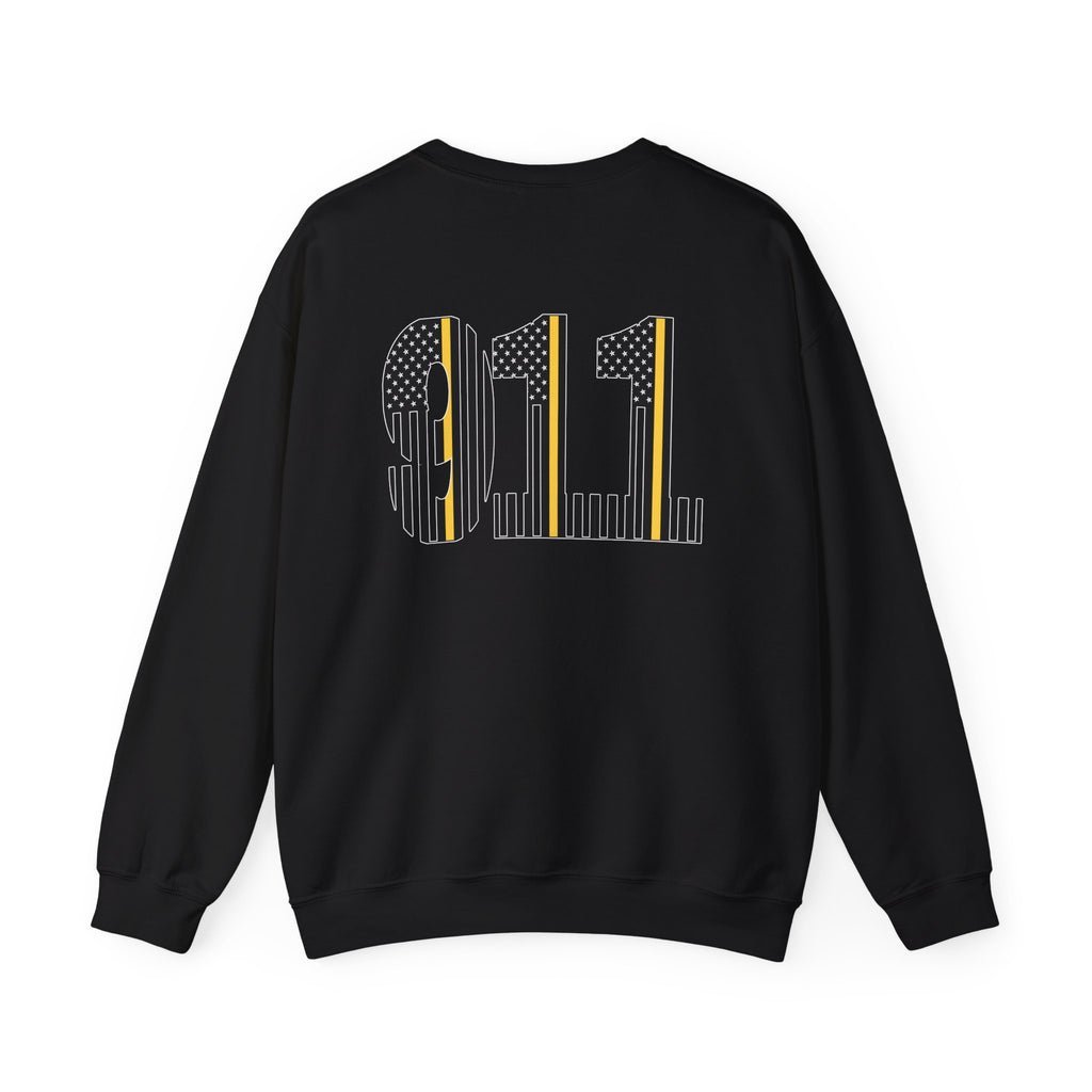 911 Thin Gold Line Flag Crewneck Sweatshirt — Thin Gold Line Dispatcher