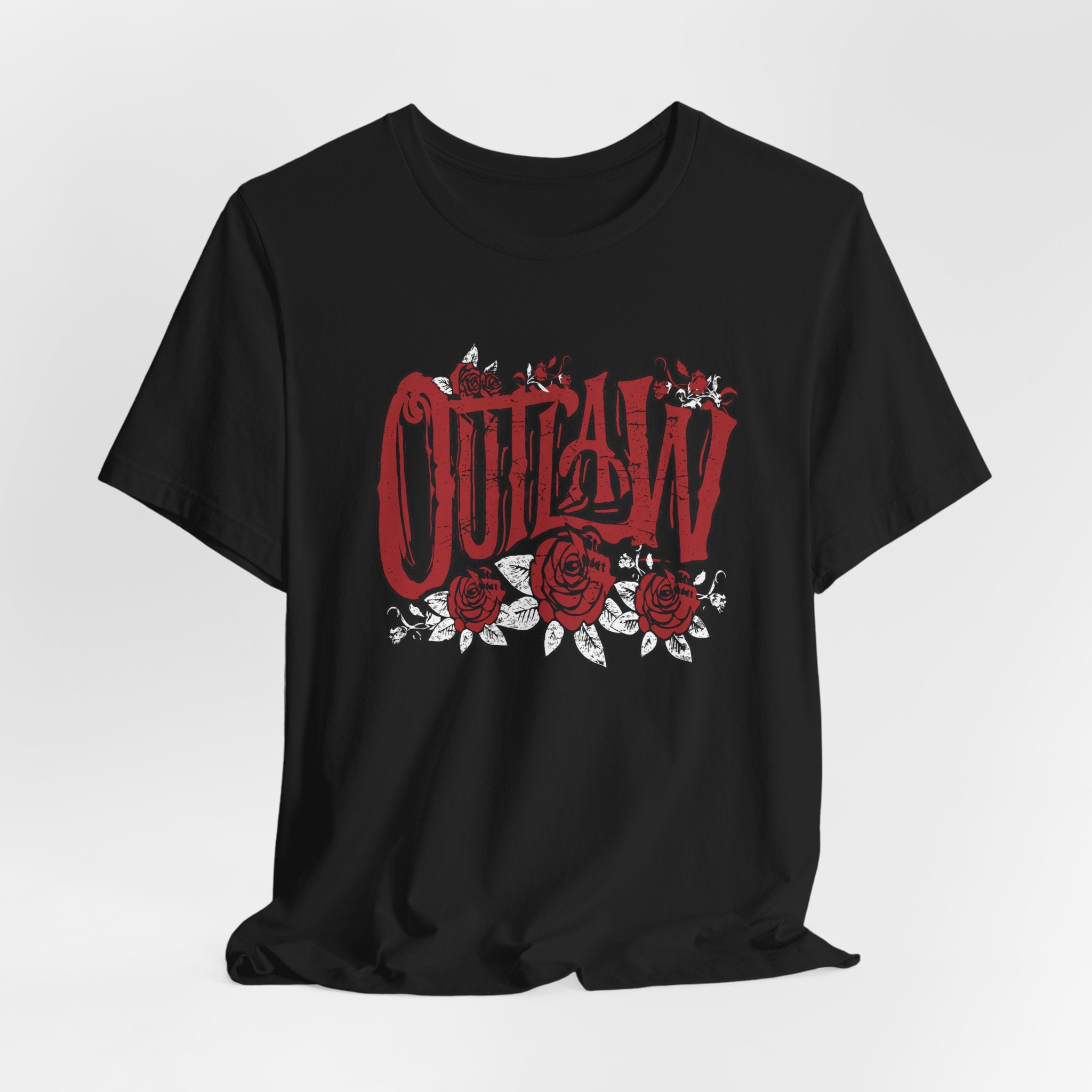 Outlaw Rose Vintage Gothic Floral T-Shirt