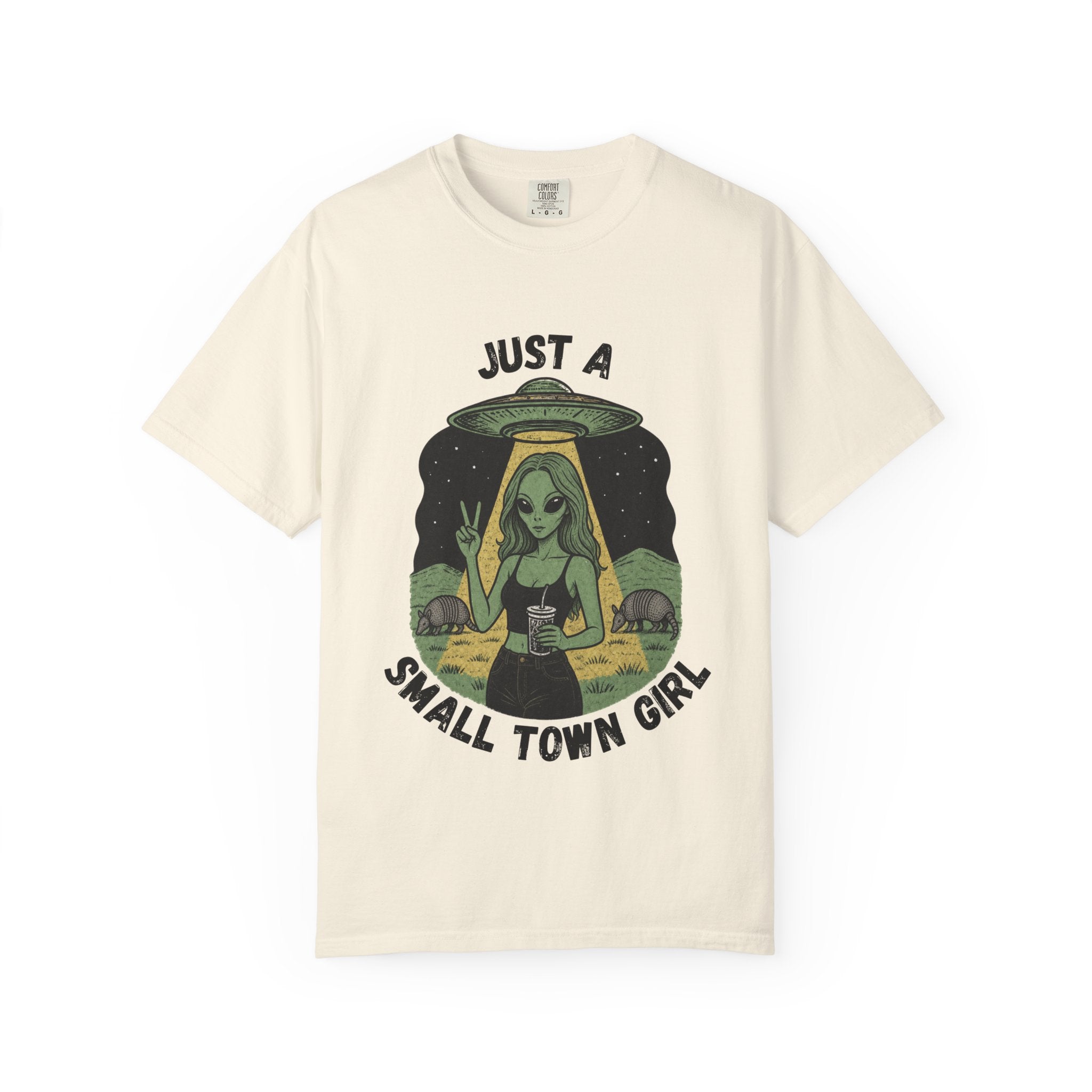 Just a Small Town Girl Alien Vintage Tee — Retro Graphic T-Shirt