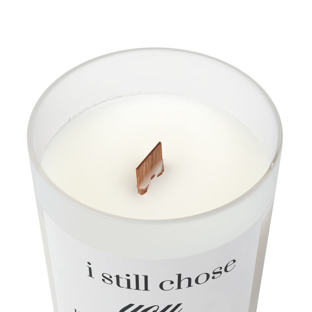 Anniversary Candle — "I Still Chose You" Frosted Glass 11oz