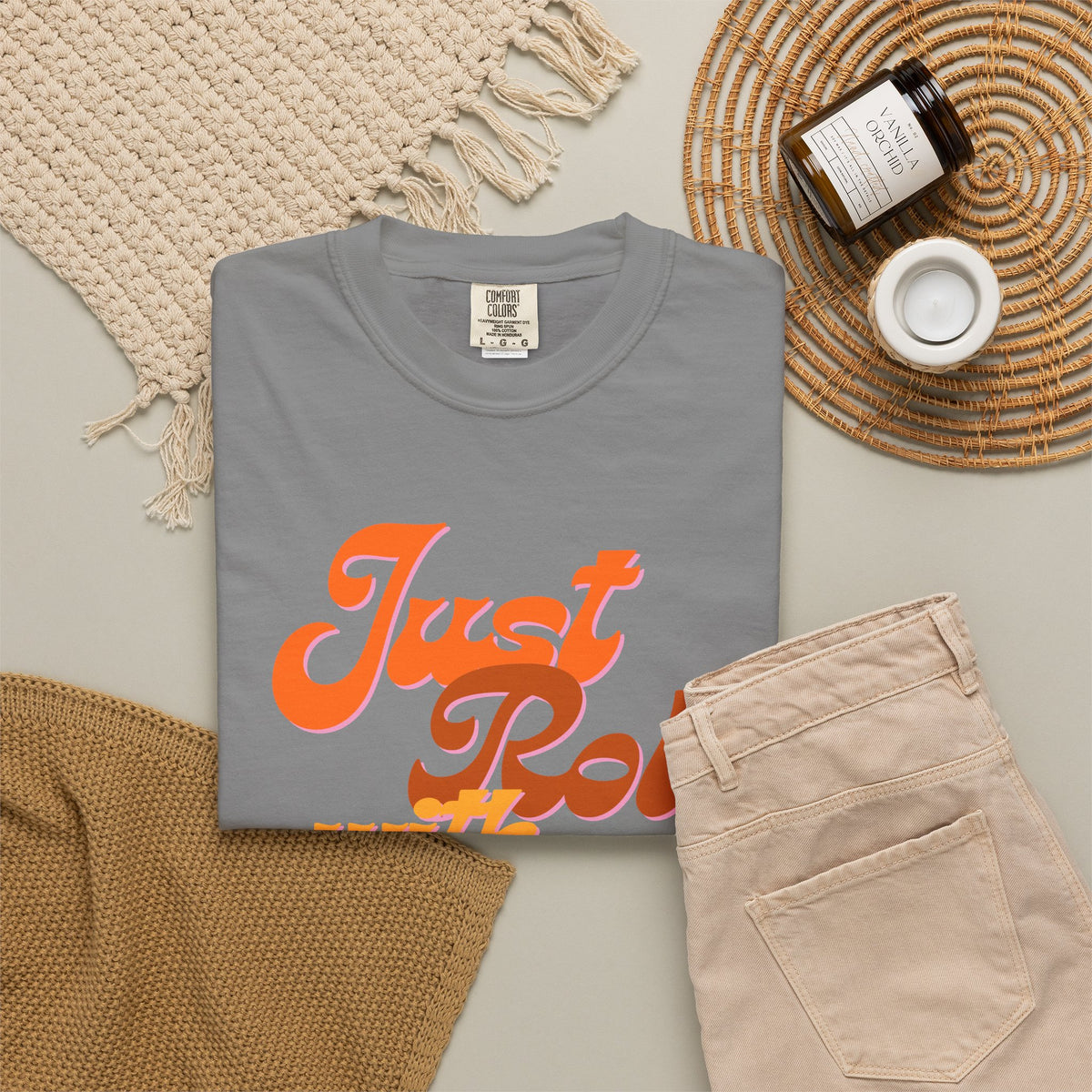 Just Roll With It Baby T-Shirt — Retro Script Tee