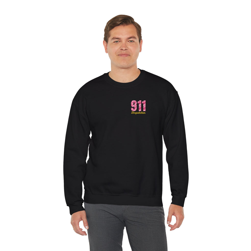 911 Dispatcher Crewneck Sweatshirt — Pink Camo Emergency Dispatcher Pullover