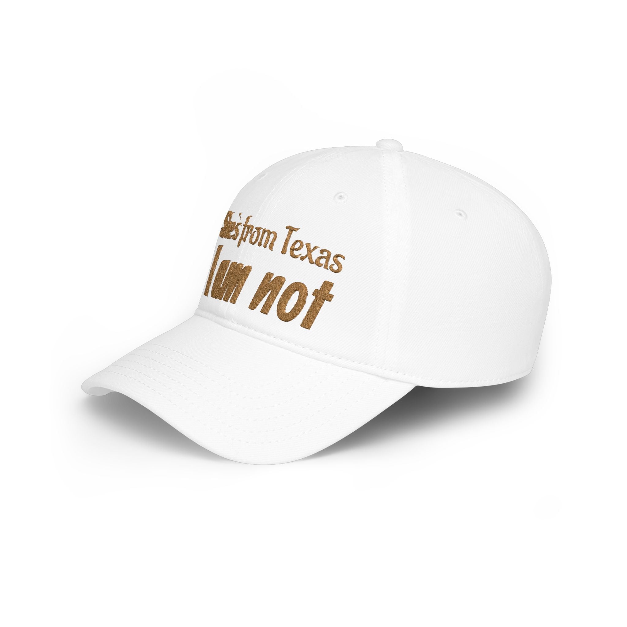 She's From Texas, I Am Not — Low Profile Embroidered Baseball Cap