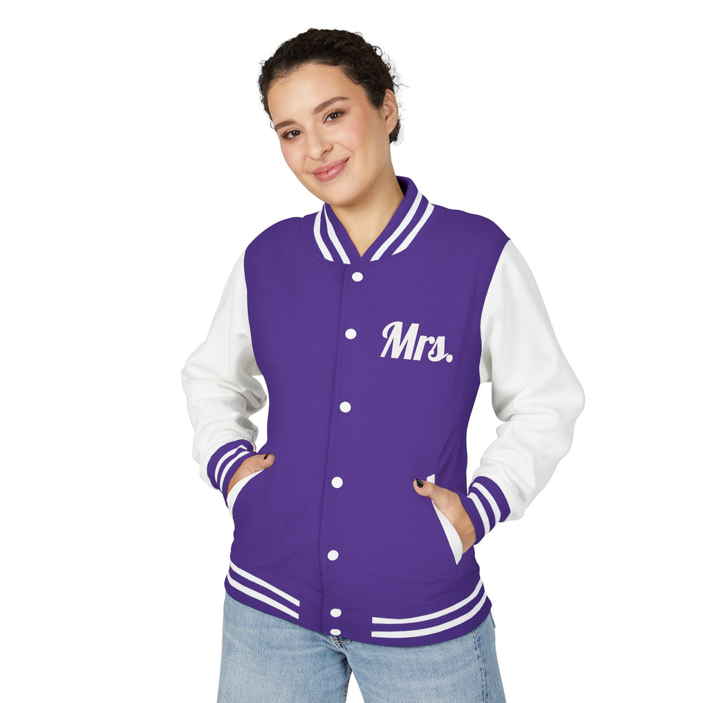 Mrs. Letterman Jacket — 'Til Death Skeleton Heart Hands Varsity Jacket