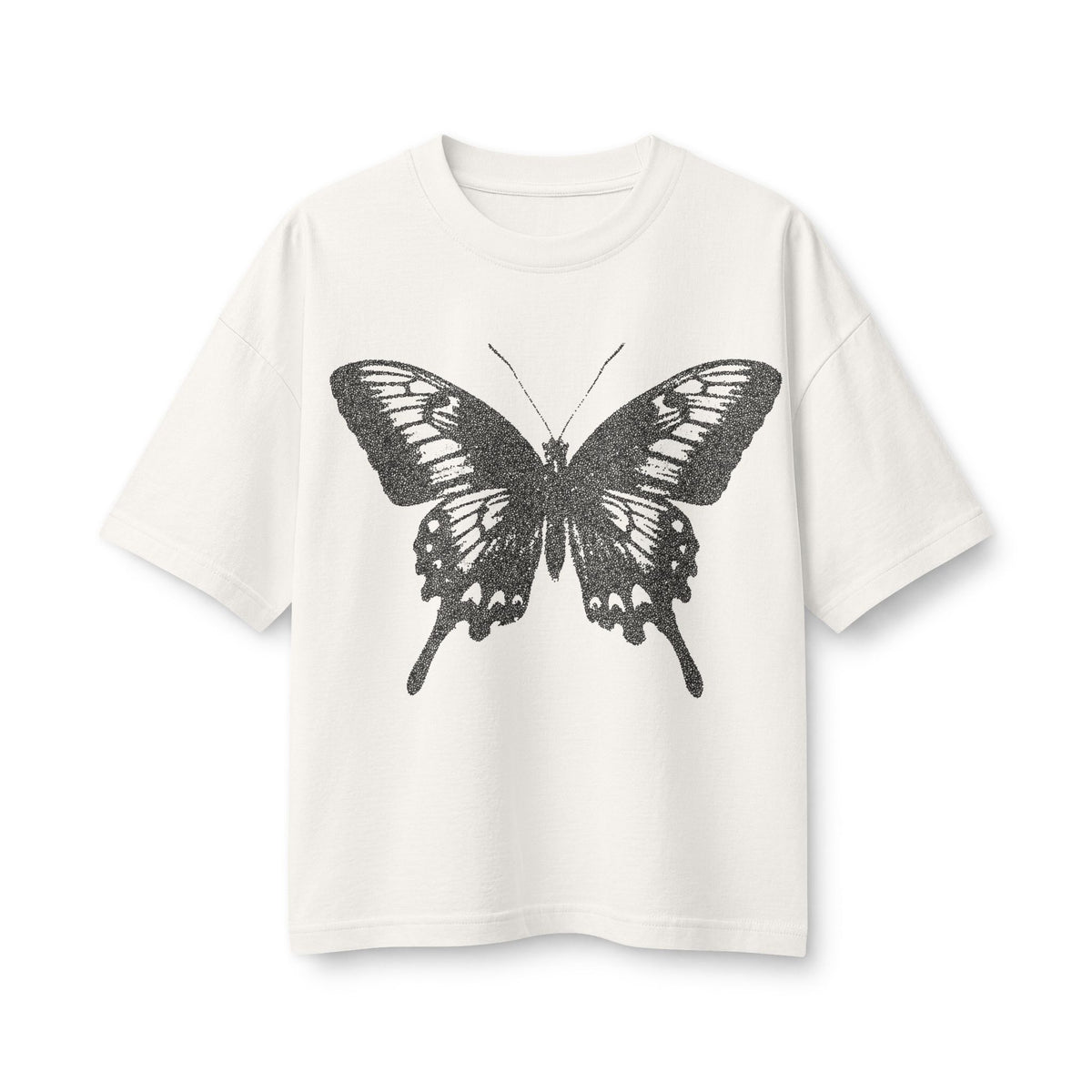 Butterfly Graphic Tee — Vintage Monochrome Women's T-Shirt