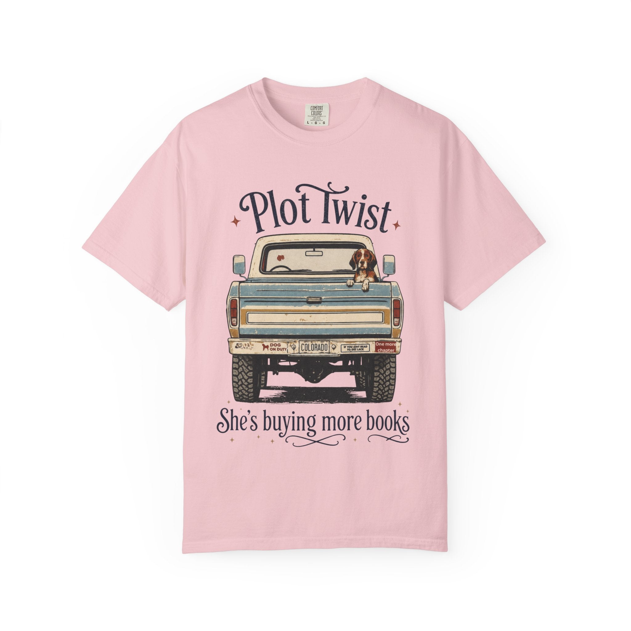 T‑Shirt — "Plot Twist: She's Buying More Books" Vintage Truck Graphic