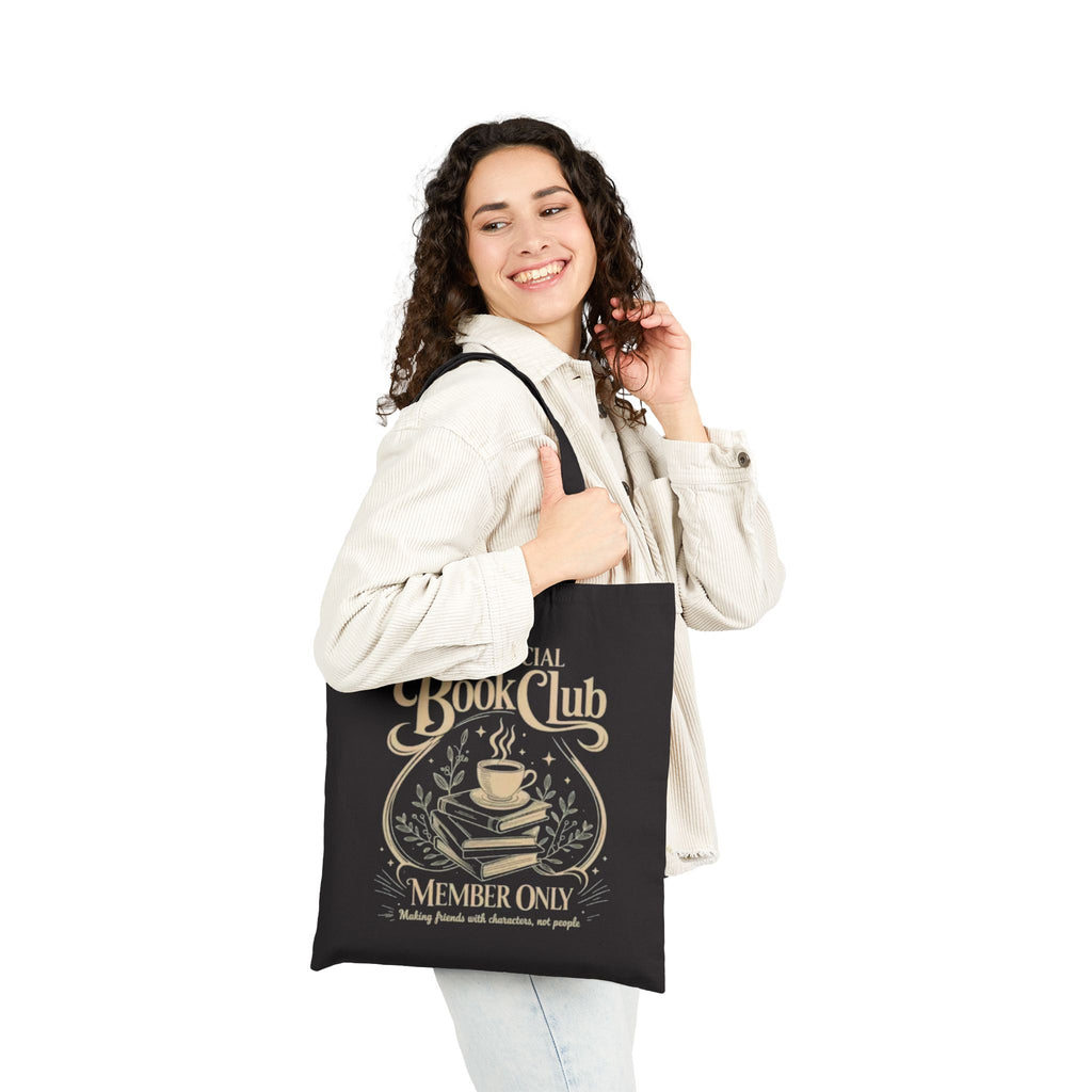 Anti Social Book Club Tote Bag — "Member Only" Canvas Book Lover Gift