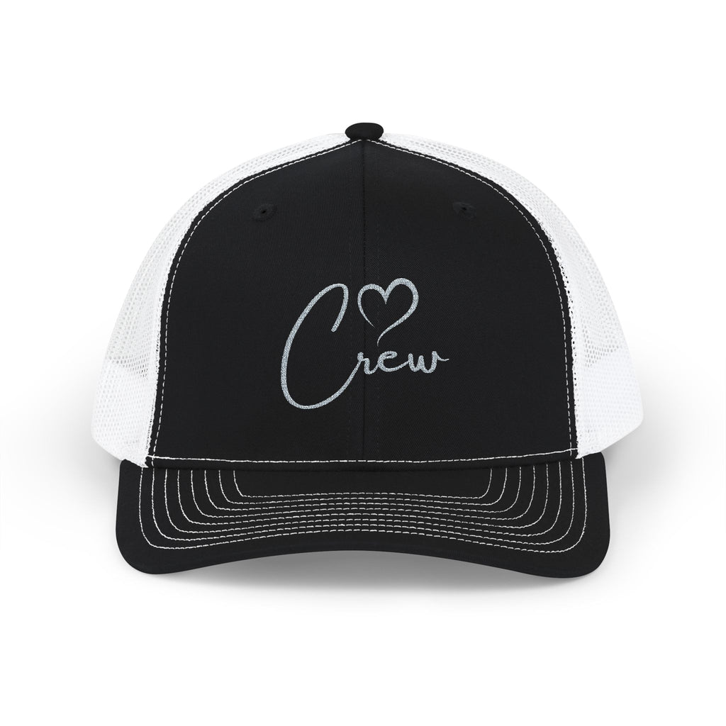 Crew Heart Snapback Trucker Cap — Embroidered Bachelorette Hat