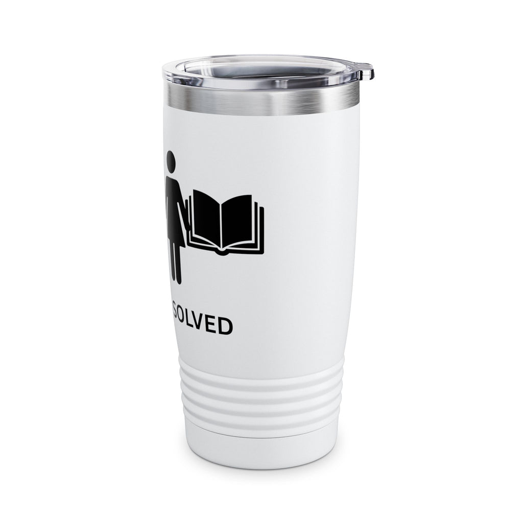 20oz Problem Solved Tumbler – Funny Couple & Book Icon Travel Mug