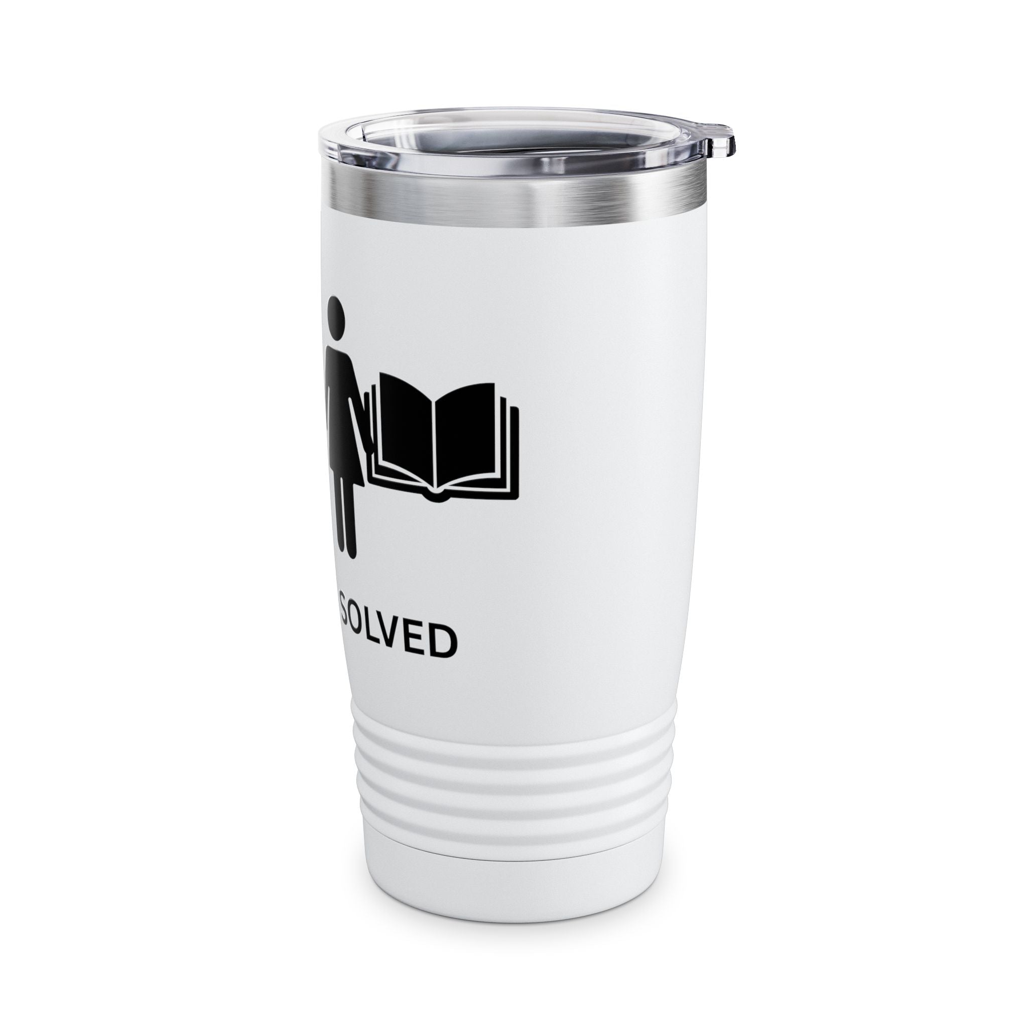 20oz Problem Solved Tumbler – Funny Couple & Book Icon Travel Mug